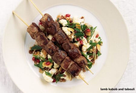 lamb kabob and tabouli